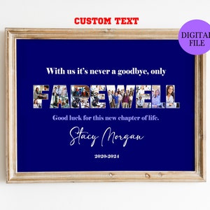 Farewell custom gift, Coworker leaving gift, Moving away gift, Next chapter goodbye personalised, retirement gift, Farewell Photo Collage