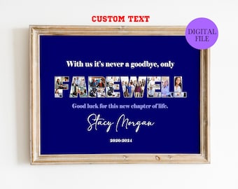 Farewell custom gift, Coworker leaving gift, Moving away gift, Next chapter goodbye personalised, retirement gift, Farewell Photo Collage