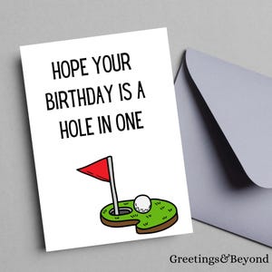 Golf Geburtstagskarte zum Ausdrucken - Lustige Geburtstagskarte für Ihn mit Golfmotiv, Sofort-Download, Sportliebhaber