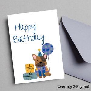 French Bulldog Birthday Card: 5x7 Printable (Digital Download)