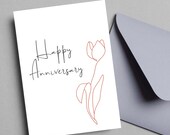 Rose Anniversary Card: Printable 5x7 Blank Card (Digital Download)