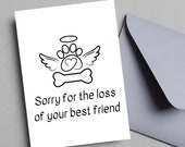 Sympathy Dog Card: Pet Loss, Printable Blank Card (5x7) (Digital Download)