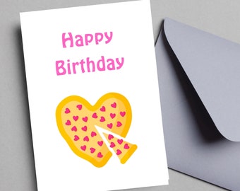 Tarjeta de cumpleaños de pizza: imprimible en blanco de 5x7 (descarga digital)