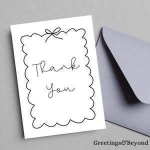 Printable Thank You Card: Bow Design, 5x7 (Digital Download)