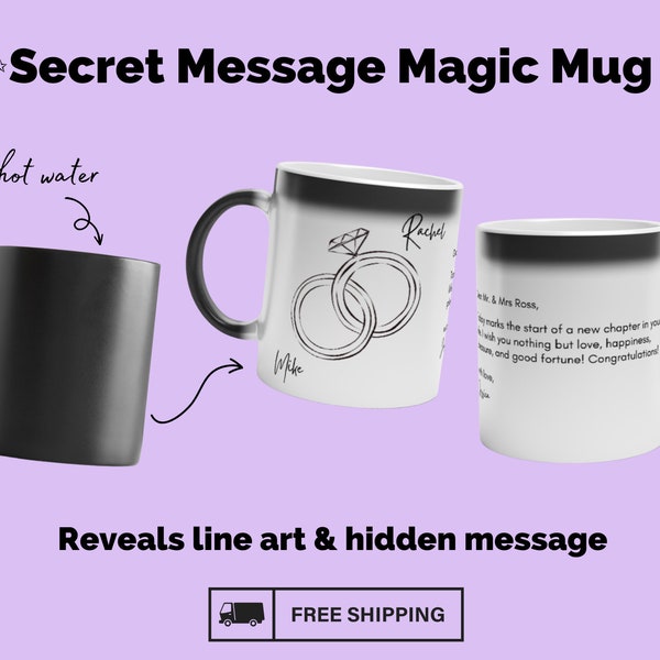 Secret Message Magic Mug  l Announcement Pregnancy Hidden Message l Birthday Personalized Gift l Christmas l Congratulations l Custom gift