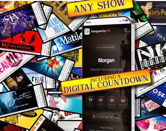 Personalised Souvenir Theatre Ticket and Custom Webpage • Show Ticket with Photo • Musical and Play Gift