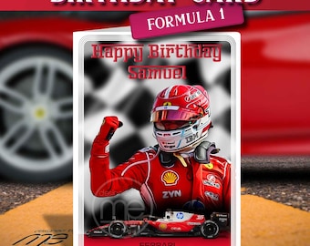 Personalised Charles Leclerc Ferrari Formula One F1 Birthday Card
