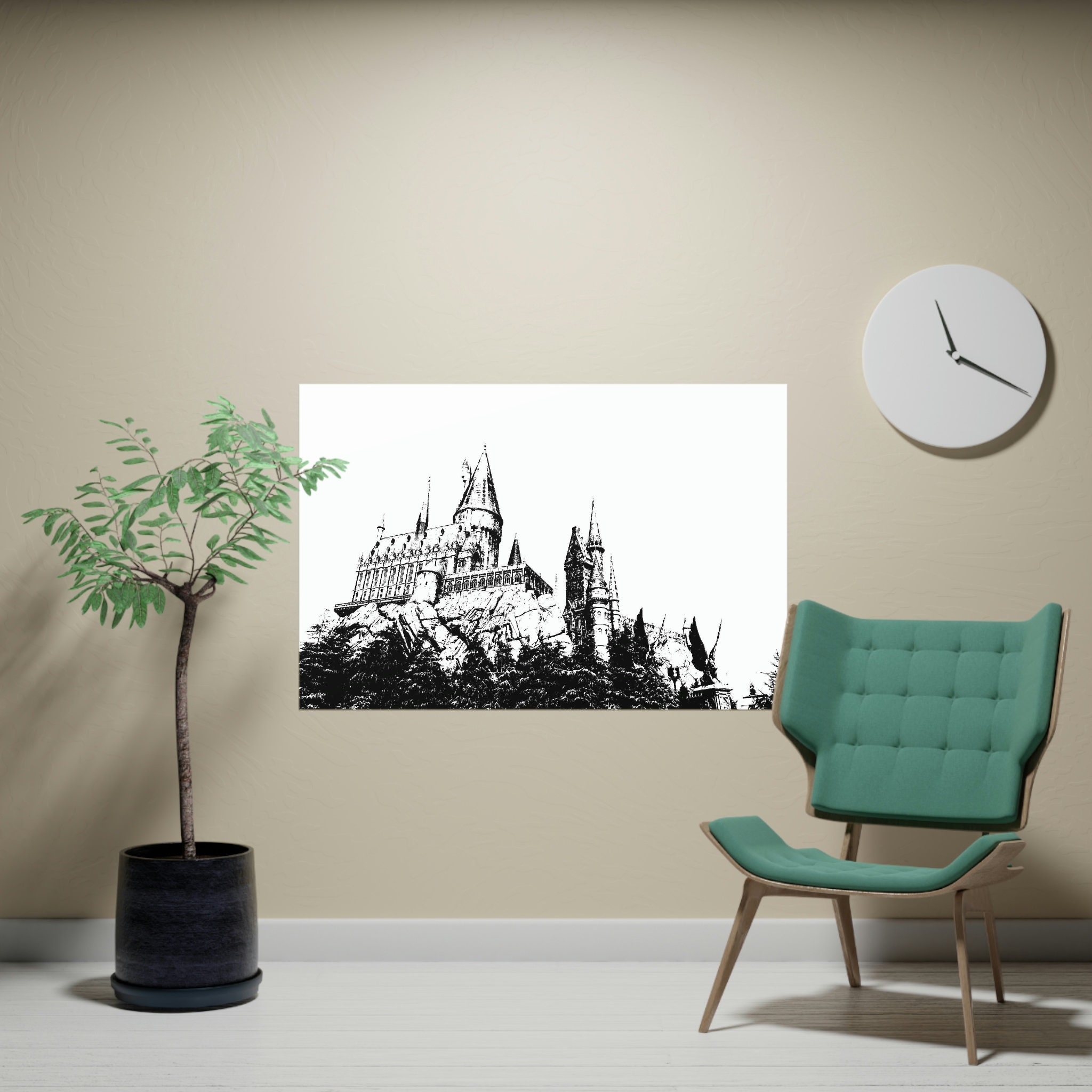 Hogwarts Castle Wall Art Print Harry Potter Poster Harry Etsy