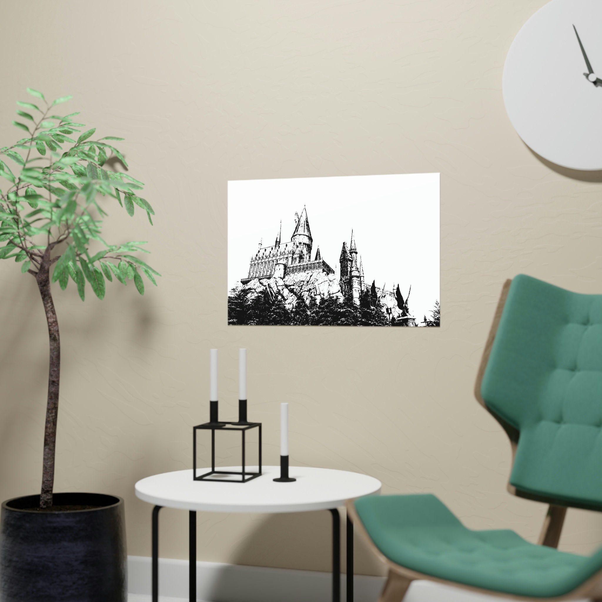 Hogwarts Castle Wall Art Print Harry Potter Poster Harry Etsy
