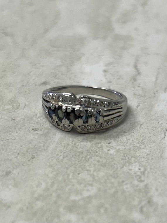 Platinum Alexandrite and Diamond Ring
