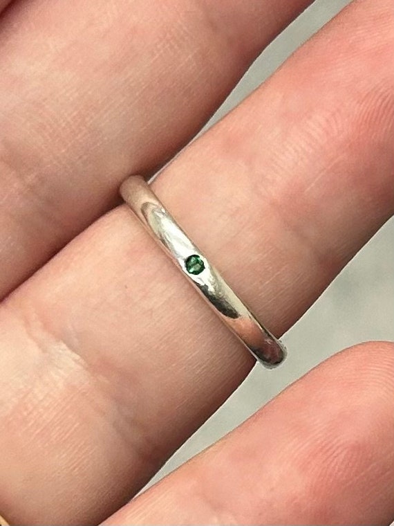 925 Silver Tiffany & Co. Emerald Ring