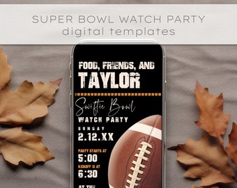 Swiftie Bowl Watch Party Invitation: Football Team (Digital Template)