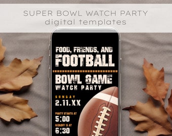 Football Watch Party Invitation: Editable Digital Template