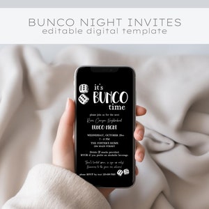 Bunco Party text invitation digital template, Bunco Night, Neighborhood party, Neighborhood Bunco, text invitation