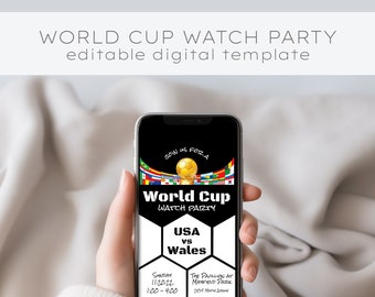 Modelo digital de convite para festa da Copa do Mundo, convite de texto da Copa do Mundo da FIFA, convite de texto para festa da Copa do Mundo