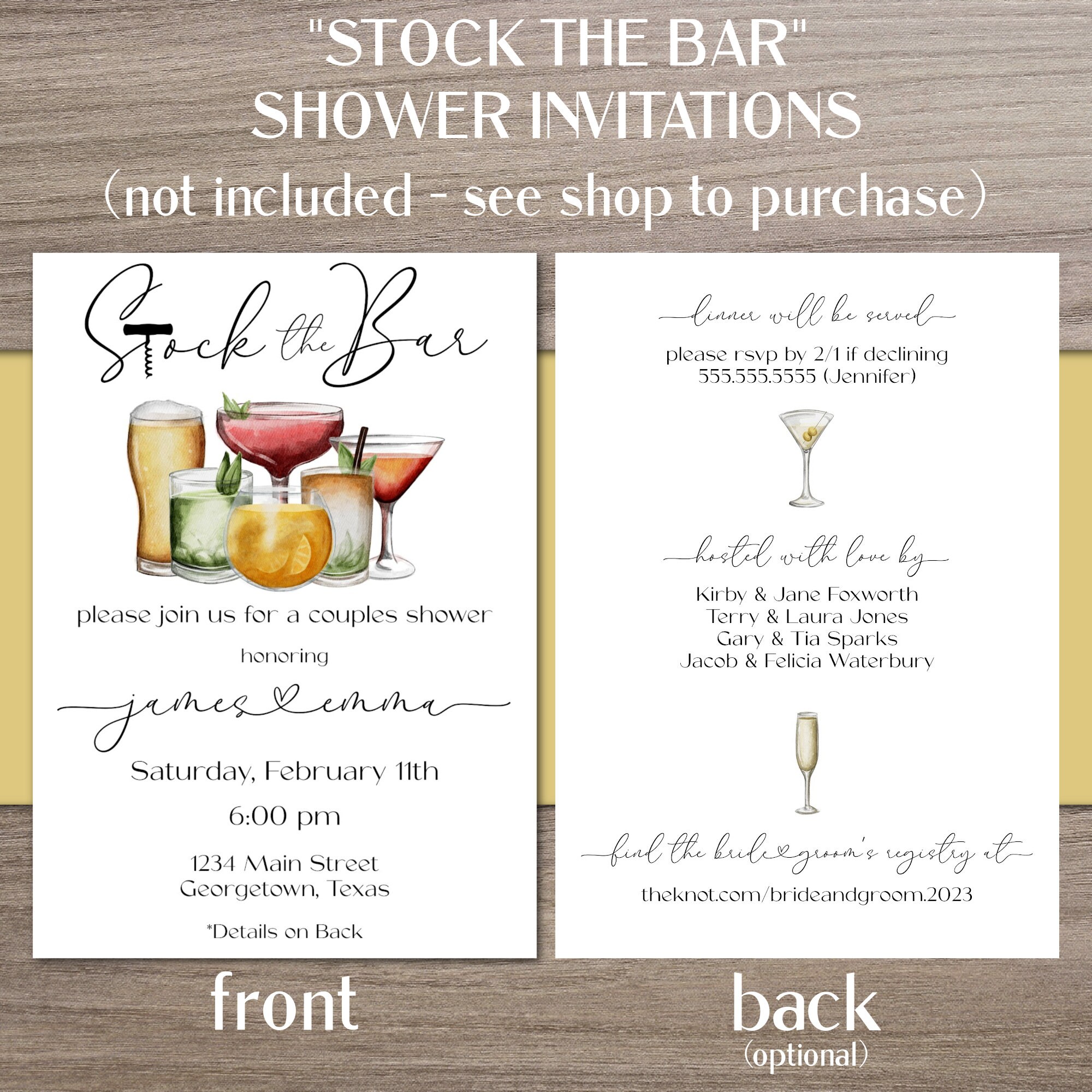 Stock the Bar Shower Sign Bridal Shower Couples Etsy
