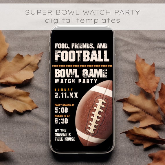 Football Watch Party Invitation: Editable Digital Template
