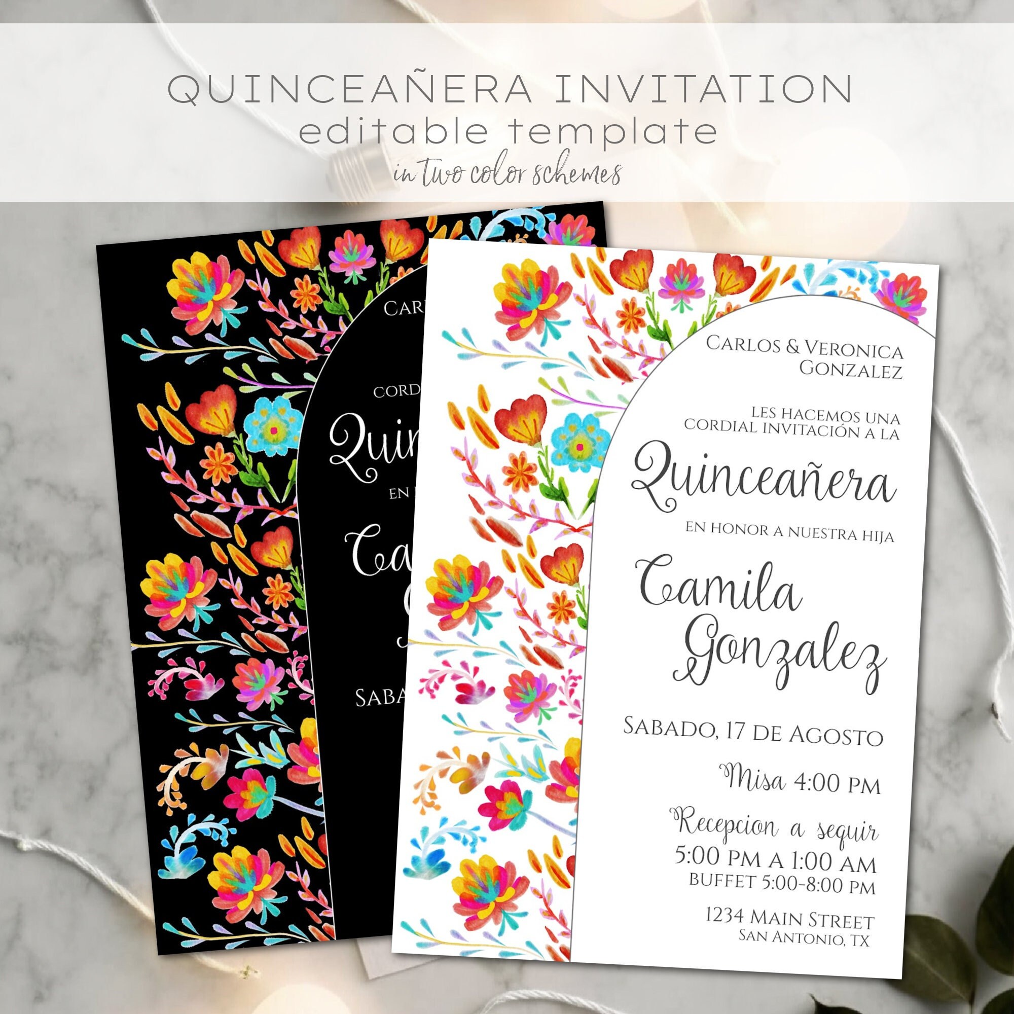 Invitaciones De Quinceañera En Español – Purple, Papel De Alta Calidad, Para Fiesta De 15 Años