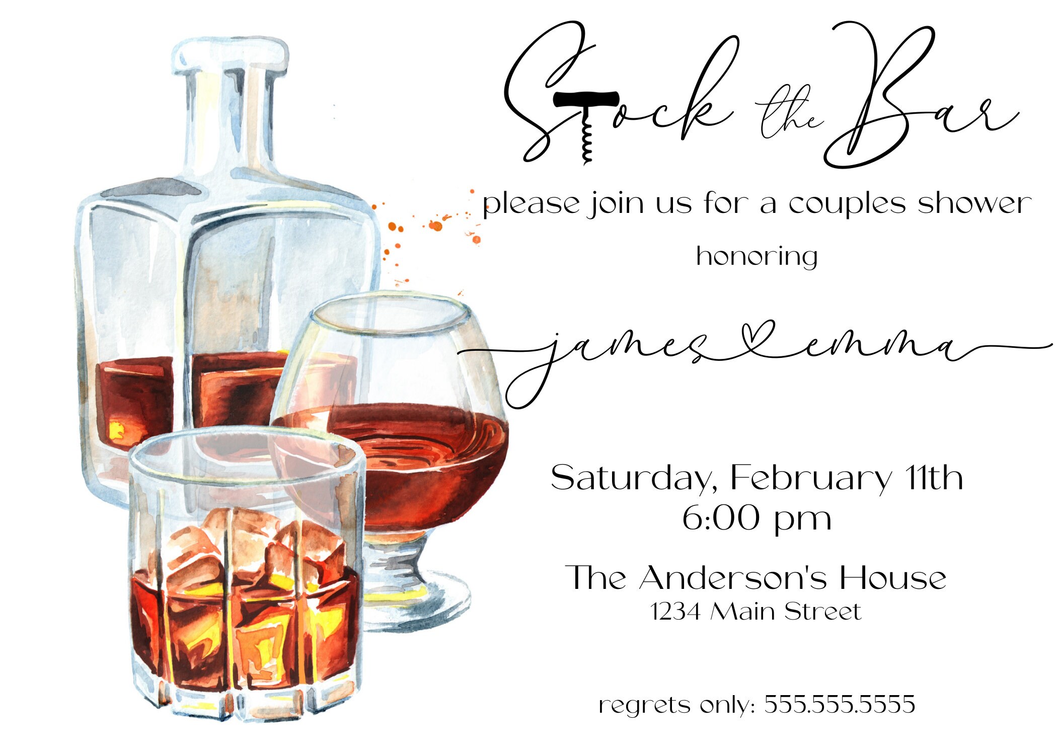 Stock the Bar Shower Invitation Bridal Shower Couples Etsy