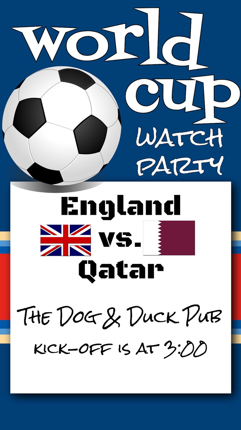 World Cup Watch Party Invitation Digital Template FIFA World Etsy