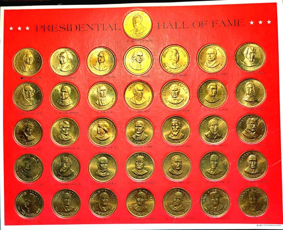 1968 Bronze Presidential Hall of Fame Coin Set - Franklin Mint