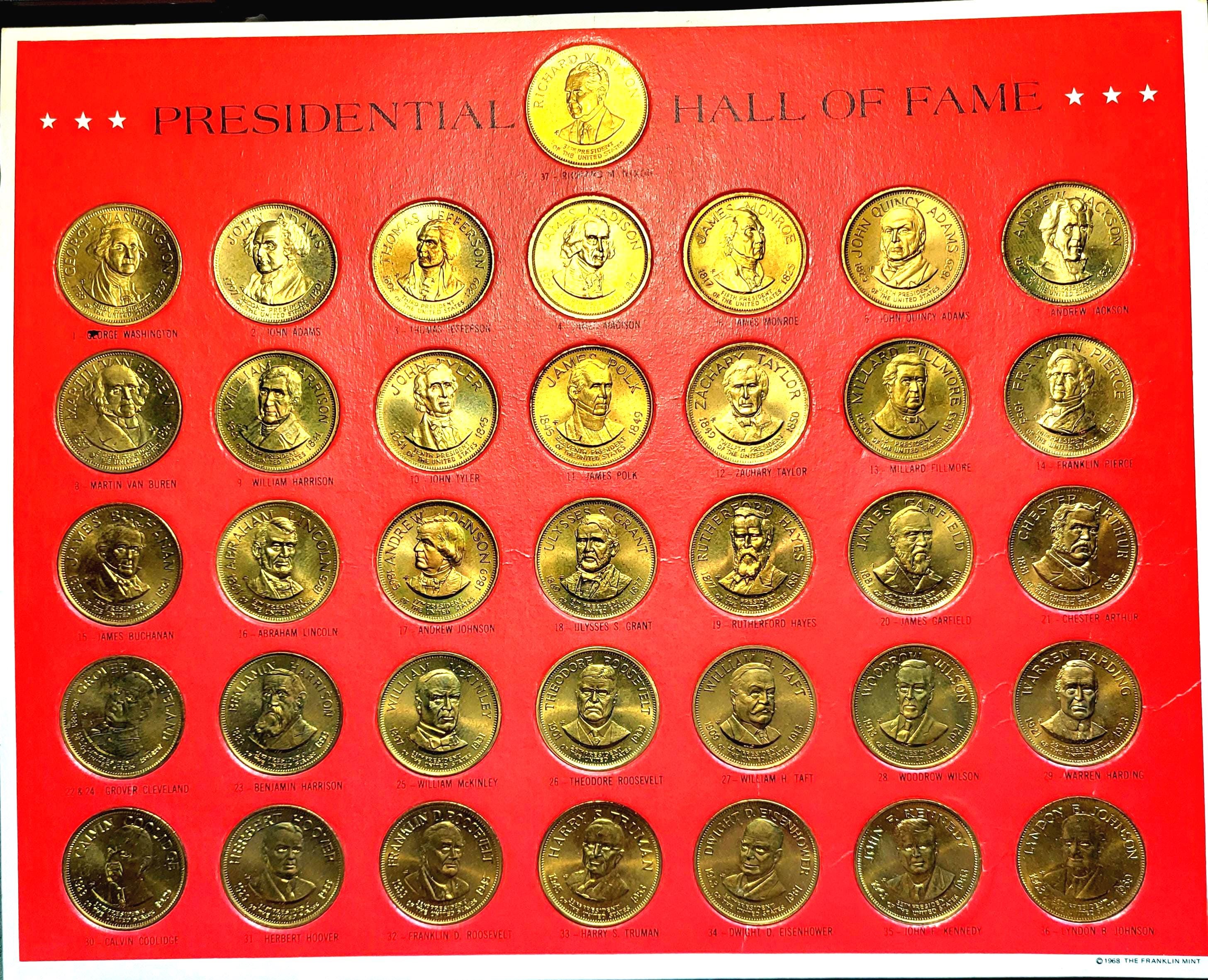 1968 Bronze Presidential Hall of Fame Coin Set - Franklin Mint