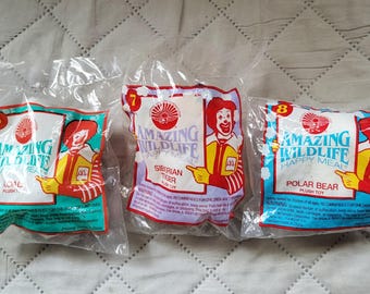 McDonald's Amazing Wildlife Plush Toys - Koala, Siberian Tiger, Polar Bear (Lot of 3)
