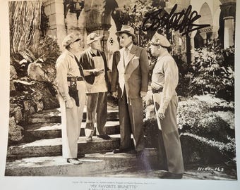 Bob Hope Autographed 1946 Lobby Card from the movie "My Favorite Brunette" .