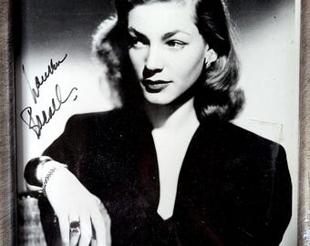 Lauren Bacall Autographed 8x10 Photo and Book set.