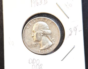 2 George Washington Quarters-1963 D/1964 D-Both kept in protectors.