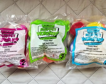 3-Jim Henson's Muppet Workshop Figures-#2Dog #3Monster-#4What-Not. All are in original unopened packages.
