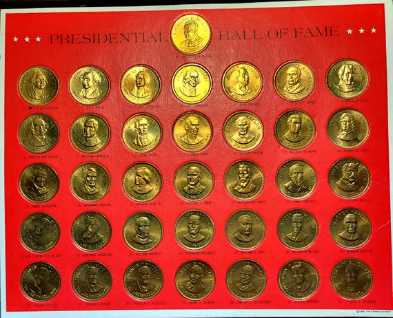 1968 Bronze Presidential Hall of Fame Coin Set - Franklin Mint