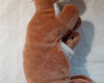 1996 Pouch the Kangaroo (with baby) Beanie Baby, Error Tag, Retired