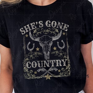 Shes gone country PNG, Vintage Western PNG, Retro Boho, Western Digital design, Country Music, Concert design, Universal design image 2