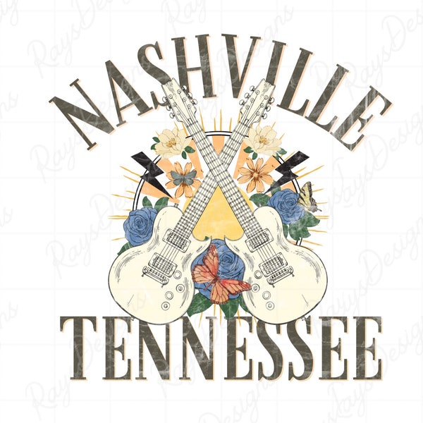 Nashville PNG, Vintage Western design, Boho chic digital, Country music, retro concert PNG file only