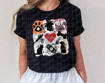 Cute T-shirt png for Veterinarians, Animal hospital design, png file only, gift ideas
