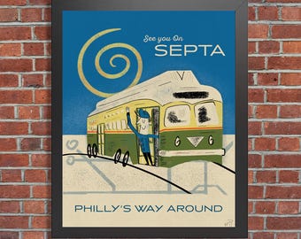 Stampa SEPTA Philadelphia / Stampa ispirata al vintage