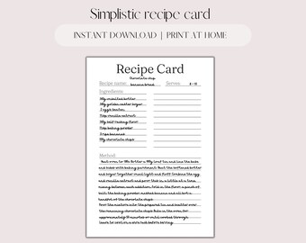 Printable Recipe Card Download and Print Recipe Card Rolling Pin - Etsy
