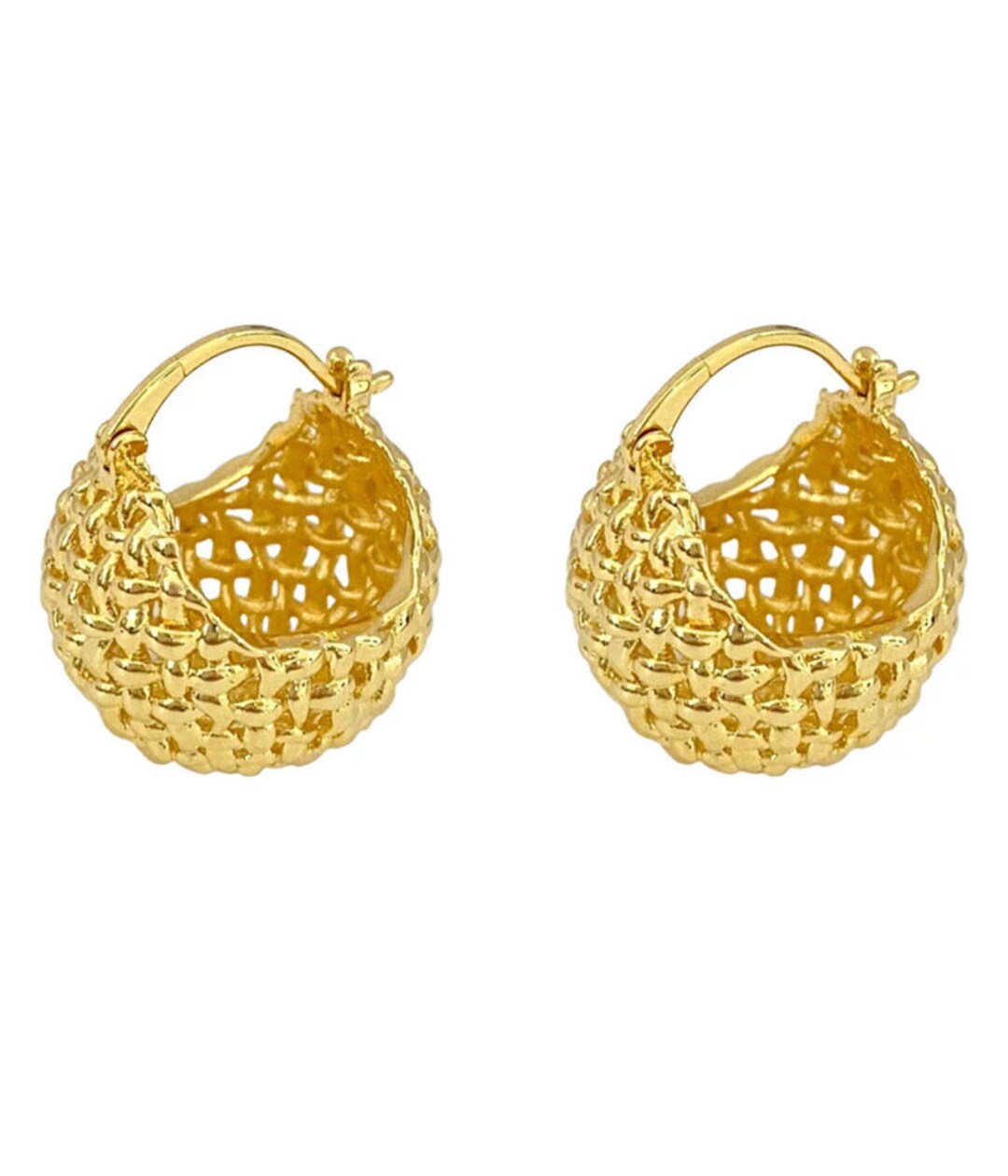 Basket design gold best sale earrings