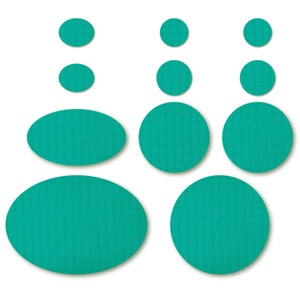 Dark Green Puffer Jacket Repair Patches: Self-Adhesive Rip-Stop Nylon (11 Pieces)
