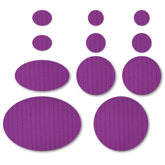 Dark Purple Puffer Jacket Repair Patches: Self-Adhesive Rip-Stop Nylon (11 Pieces)