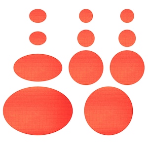 Bright Orange Puffer Jacket Repair Patches: Self-Adhesive Rip-Stop Nylon