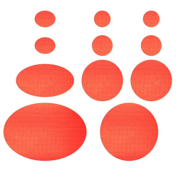 Bright Orange Puffer Jacket Repair Patches: Self-Adhesive Rip-Stop Nylon