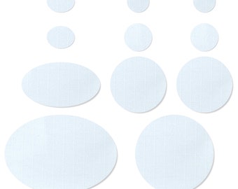 White Puffer Jacket Repair Patches: Self-Adhesive Rip-Stop Nylon (11 Pieces)