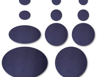 Riparazione di piumini (BLU NAVY) / Toppe autoadesive, pretagliate, tessuto in nylon antistrappo morbido, impermeabile e resistente agli strappi (11 pezzi)