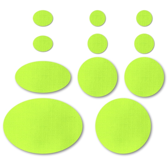 Bright Yellow Puffer Jacket Repair Patches: Rip-Stop Nylon, Self-Adhesive (11 Pieces)