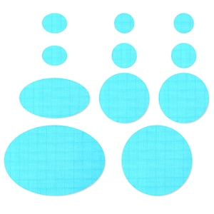Light Blue Puffer Jacket Repair Patches: Self-Adhesive Rip-Stop Nylon (11 Pieces)