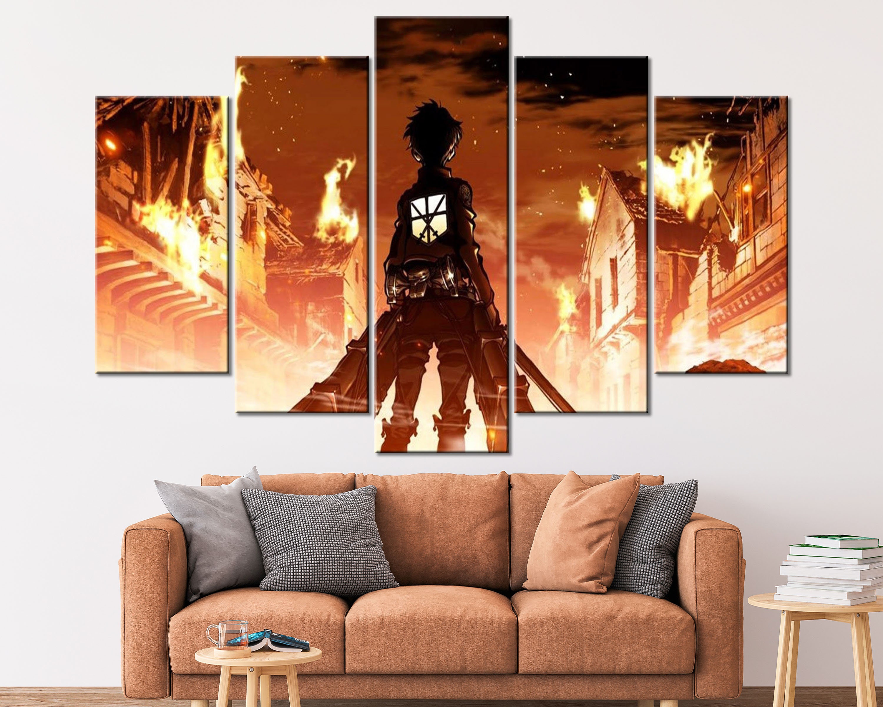 JOOCAR Japanese Samurai Art Decor Tapestry Wall Hanging for Bedroom Cool  Anime Red and Black Sun