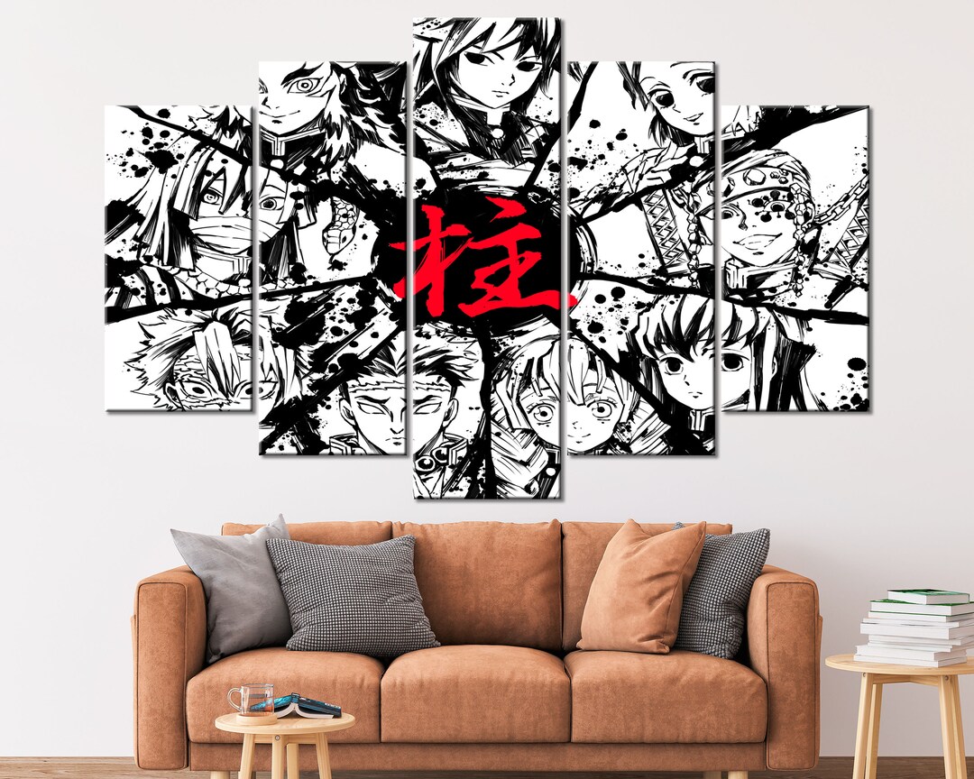 Anime Canvas Art Anime 5 Piece Canvas Wall Art Anime Gift Etsy