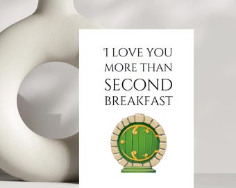 Te amo más que el segundo desayuno, tarjeta del día de San Valentín